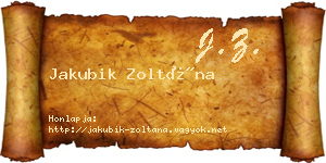 Jakubik Zoltána névjegykártya